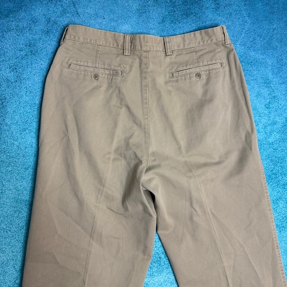 Vintage 90s Y2K GAP Relaxed Fit Mens Chinos Tan Pleated Cuffed Pants 34X34.5 - Picture 10 of 15